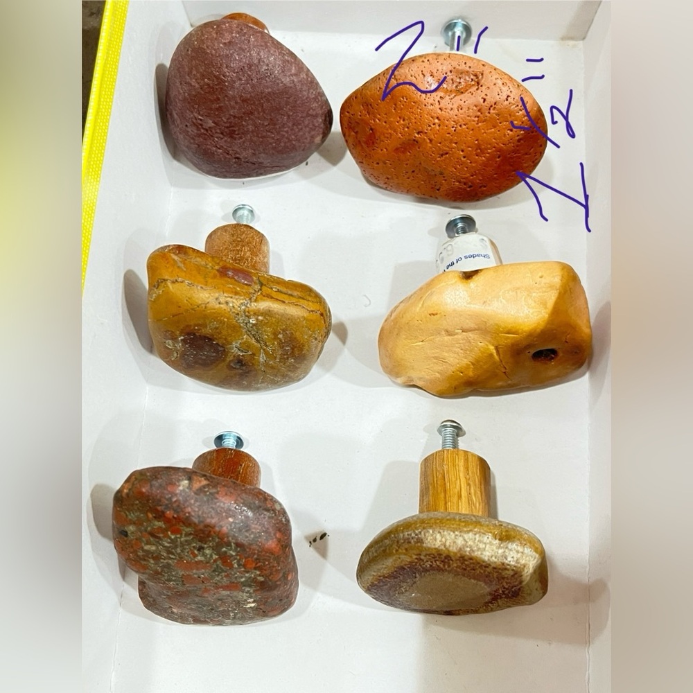 Rock cabinet door or drawer pulls- 13 total